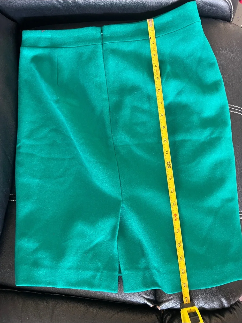 J. Crew Teal Wool Pencil Skirt